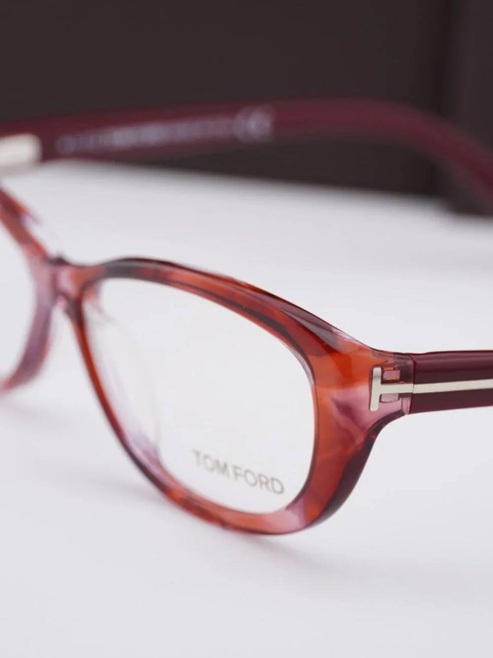 Tom Ford FT5226 068 Oval Eyeglasses - Transparent Stripped Red 54mm